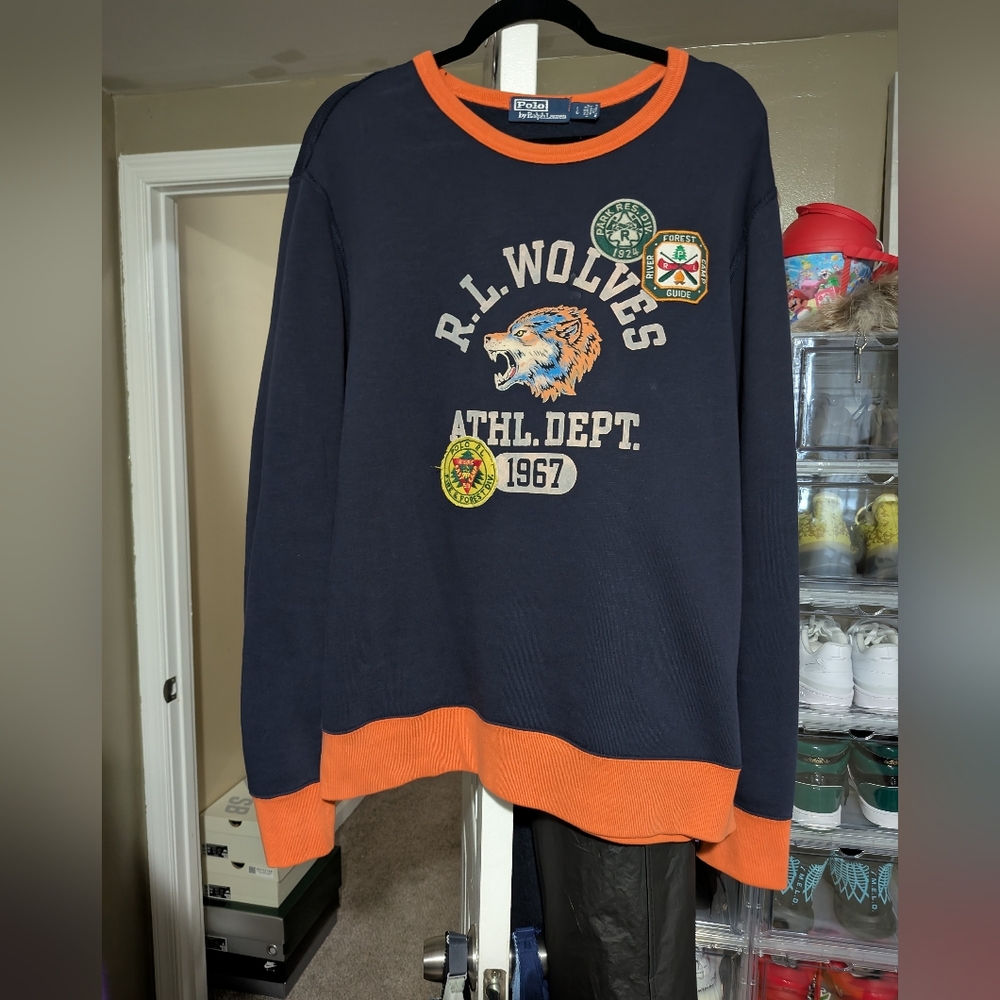 Polo Ralph Lauren Navy and Orange Sweatshirt